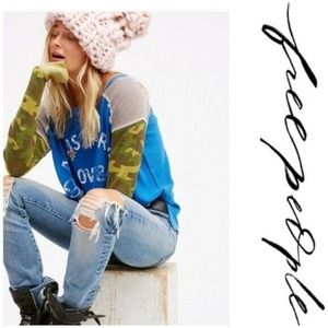 Free People waffle long sleeved top